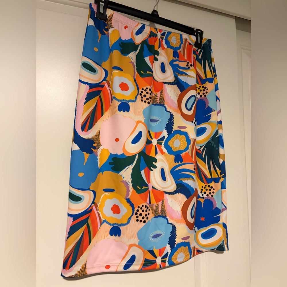 💙💛Colorful Abstract Print Skirt💙💛
